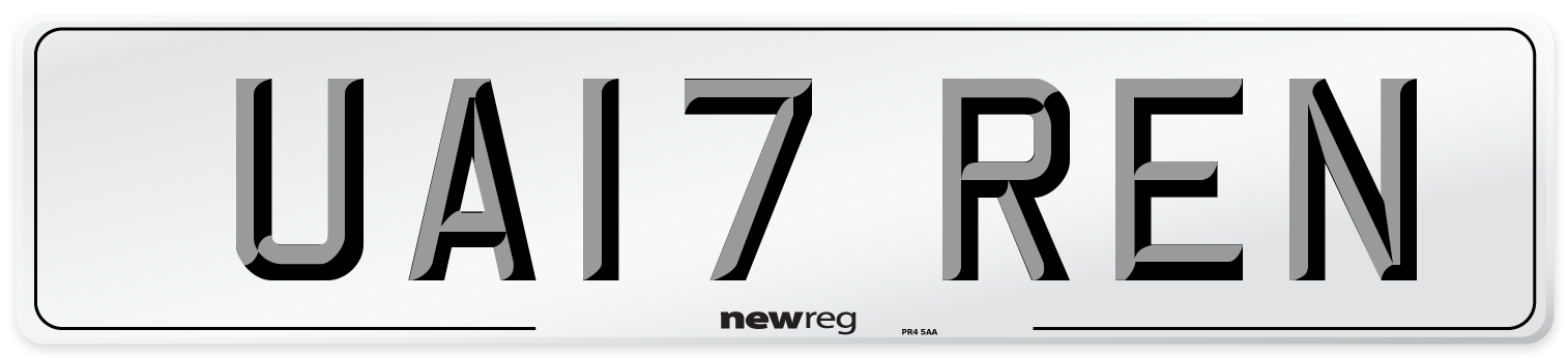 UA17 REN Number Plate from New Reg